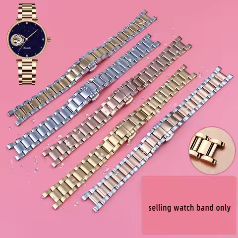 Lady Notch Stainless steel WatchBand for Cartier PASHA Folli Follie Michael Kors Watch Strap women w