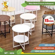 SWEETBE - ROUND/ TABLE COFFEE TABLE 2-TIER MULTIPURPOSE ROOM TABLE