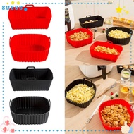 SUSSG Silicone Air Fryer Liners, for 4-7 QT Reusable Oven Liner, Air Fryer Accessories Black Red wit