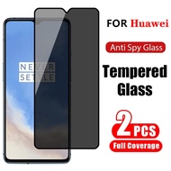2Pcs Anti Spy Privacy Tempered Glass Huawei P30 Lite P40 Honor 20 Y6 Pro Y7 Y9 Prime 2019 Y7A Y8P P Smart Z Nova 7 SE 7i 5T 3 3i Full Cover Screen Protector Protective Glass Film