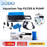 SOBO Aquarium Top Filter Box And Pump For 1ft - 4ft Aquarium Tank Top filter dan Pam akuarium