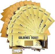 Rehecher Pack of 6 Golden Tickets, Wish Voucher, Scratch Card, Voucher to Fill Yourself, Voucher Car
