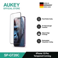 terbaru !!! aukey iphone 15 series premium tempered corning glass