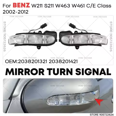For 2002-2012 Mercedes Benz W211 S211 W463 W461 C/E Class Rearview Mirror Turn Signal Indicator Ligh