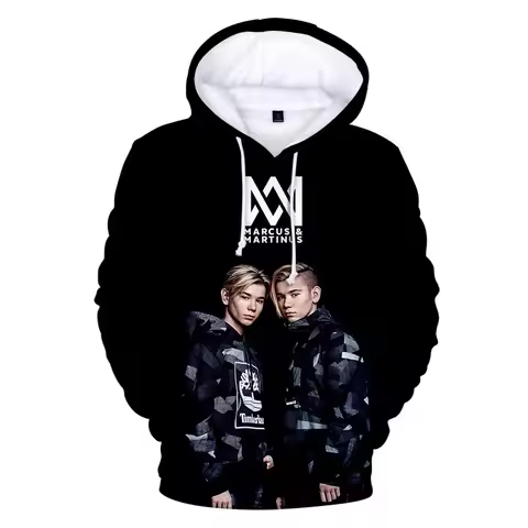 2023 NEW Marcus and Martinus 3D Print Hoodies Women Men Fashion Casual Hooded Sweatshirts Harajuku S