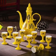 Jingdezhen Ceramic Wine Jug Antique Wine Set Chinese Wine Jug White Wine Jug Wine Glass Household Wi