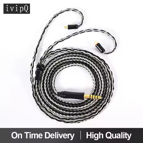 ivipQ Headphone Cable 16-Core Silver-Plated Copper Hybrid Upgrade Wire 3.5mm Plug,Suitable for T2 T3