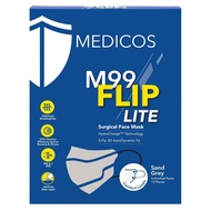 MEDICOS M99 Flip Lite Surgical Face Mask (Sand Grey) 10s