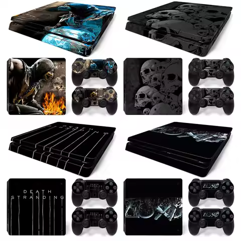 Console Skin for PS4 Slim Full Vinyl Decal Cover Wrap Protective Film for PS4 Slim Controller Video 