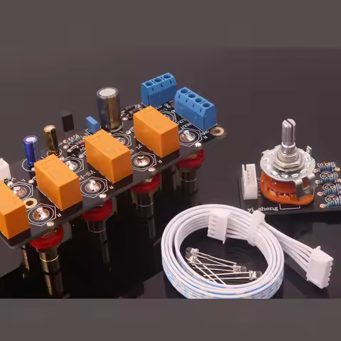 Relay Based RCA Audio Input Selector Switch Board for Amplifier Chassis Signal Source Switch Rotary 