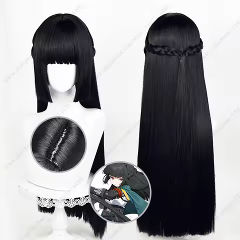 Hoshimi Miyabi Cosplay Wig 70cm Long Black Heat Resistant Synthetic Hair
