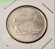 少見硬幣--美國2006年25美分-50州紀念幣-內布拉斯加州 (United States 50 State Quarters-2006 Nebraska)