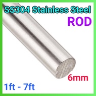 6mm ROD Stainless Steel 304 (1ft-7ft)