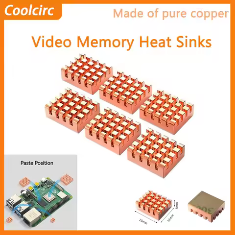 COOLCIRC VRAM Copper Heatsink 13x12x5mm Thermal Conductive Copper Sheet for Cooling Cooler GPU Chips