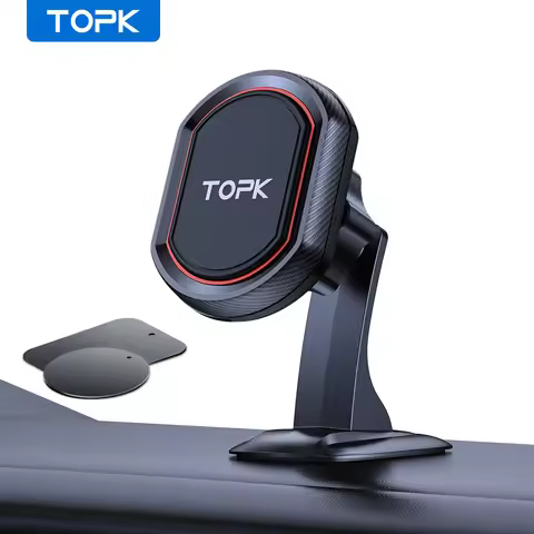 TOPK Car Phone Holder Dashboard Mount [Super Strong Magnet] Magnetic Car Mount Phone Stand For iPhon