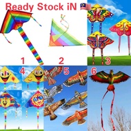 Layang-layang / Wau / Rainbow / Butterfly / Smile / Eagle / Parrot Kite siap tali / With kite string