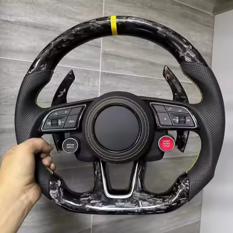 Forging Carbon Fibre Steering Wheels For Audi A3 A4 A4L A5 A7 A8 Q5 Q7 Q8 TT R8 Leather Car Steering