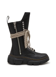 RICK OWENS X DR. MARTENS 1918 DMXL LEATHER CALF LENGTH BOOTS