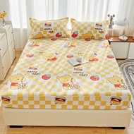 Dansunreve 1 Pc Fitted Sheet Colorful Cartoon Printed Fittedsheet Single Queen Size Mattress Protector