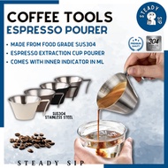 Steady Sip 100ml Espresso Measuring Cup With Scale Stainless Steel Coffee Espresso Pourer Shot Glass Double Shot Coffee