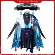 Scaramouche Cosplay Genshin Impact Costume Wanderer Wig Anime Halloween Party Cosplay Uniform Men Ba