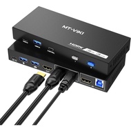 【Direct from Japan】MT-VIKI USB 3.0 KVM Switch HDMI, 4K@60Hz/2K@144Hz KVM Switch, 2PC-1 Monitor KVM, 