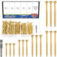Glarks 131pcs 8x1-1/2’’, 8x2’’, 9x2-1/2’’, 9x3’’, 10x3’’ Deck Screws Kit, Includes 130pcs Star Torx 