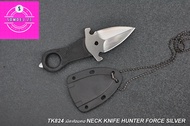 SD824มีดคารัมบิต มีดห้อยคอ NECK KNIFE HUNTER FORCE SILVER มีดพับคารัมบิตใบตายสองคม SD824 Karambit K