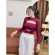 PRP x SPN เสื้อเปิดอกสายไขว้เอว รุ่น ไขว้เอว 195 M301A