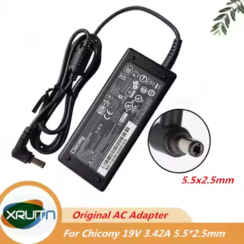Original Chicony 19V 3.42A 65W 5.5*2.5mm Laptop AC DC Adapter Charger A18-065N3A A065R184P A065R216P