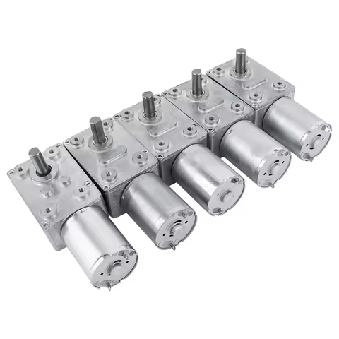 370 Reversible High Torque Worm Geared Motor DC 12V Reduction Motor CW/CCW Electric Drive Motor 5RPM