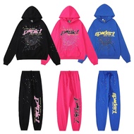 E76R Sp5der Hoodie555555Beautiful Trendy Street Heavy Loose Sweatshirt Sweatpants Men's Suit