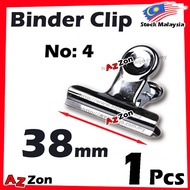 7236 38mm No:4 Round Steel Clips Stationery Clip Silver Stainless Steel Binder Clip 银色 文具 铁夹 #Kijo #
