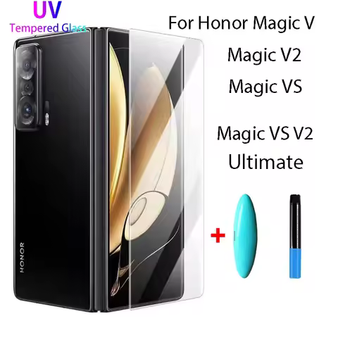 3D Curved Full Glue UV Tempered Glass For Honor Magic V VS2 Screen Protector For V5 V3 VS V2 Ultimat