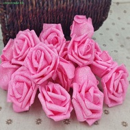 CROSSTRADE Foam Roses 6cm with Glitter Powder Blue Roses Bride Bouquet Artificial Flowers