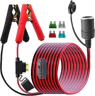 LANMINGLEL Battery Alligator Clip to Cigarette Lighter Female Cable with Switch,14AWG 12V-24V Batter