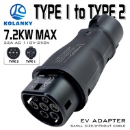 Kolanky Type1 to Type2 EV Charger Adapter 32A EV Charger Connector SAE J1772 Socket Type 1 To Type 2