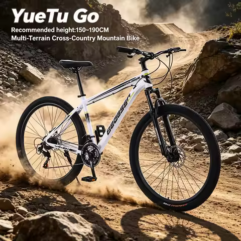Multi-Terrain Off-road Mountain Bike Cable-pull Mechanical Disc Brake Oil Spring Locking Front Fork 