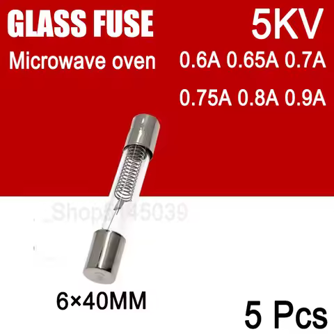 5Pcs Microwave Oven Glass Fuse 6*40mm 0.65A 0.7A 0.75A 0.8A 0.85A 0.9A 5KV High pressure microwave o