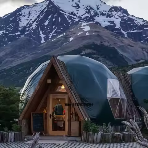Luxury Hotel Camping Transparent Geodesic Dome House 6m 7m 8m Pvc Igloo Tent Glamping for Resort