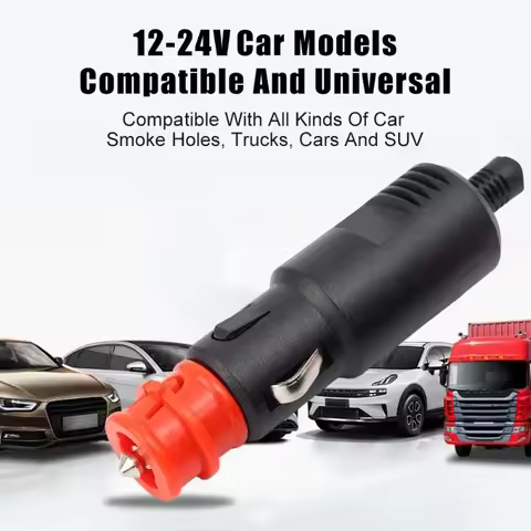 1-9pcs Universal 12V-24V Car Cigarette Lighter Plug Socket Power Plug Connection Cigaret Socket Adap