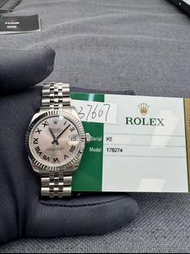 👑[現貨]🔥🔥Rolex Datejust 勞力士日誌系列 178274 粉面羅馬 表徑31mm 自動機械  2016年保卡 rolex/rolex submariner/rolex daytona/