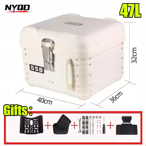 Large 47L Motorcycle Trunk Waterproof Storage Box Non-aluminum Alloy Tail Box for Scooter motorcycle