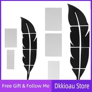 Dkkioau DIY Feather Shaped Mirror Wall Sticker For Living Room Art Home Decor