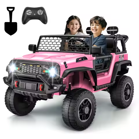 24V 2 Seater Kids Ride on Car, Electric Car with Remote Control, 4WD/2WD Switchable, 3 Speeds, Sprin
