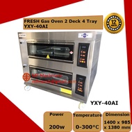 Mf FRESH Gas Oven 2 Layer 4 Tray 0-300℃ Heavy Duty Business Use Commercial Use Gas Oven Food Oven Gas Oven YXY-40AI