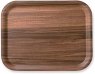 J-kitchens Obon Bon Tray, Heat Resistant, Wooden, Long Angle, Dark Brown, 14.6 inches (37.0 cm), Non