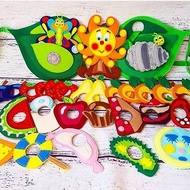 Very Hungry Caterpillar with food, lacing toy, sensory interactive play