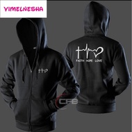 FAITH HOPE LOVE custom plain Zipper jacket
