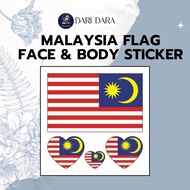 DARIDARA 3in1 Merdeka Sticker Pvc sticker Transparent Face Tattoo Sticker Pipi Malaysia Sticker Temp